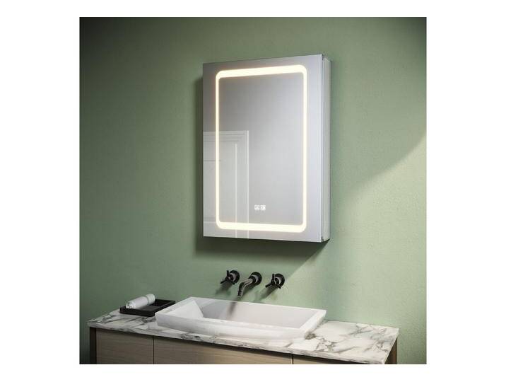 SONNI Spiegelschrank Dreifarbiger LED-Badezimmerspiegelschrank mit Antibeschlag-Funktion Aluminium mit Touch-Bedienung und integrierter Rasierersteckdose von OTTO