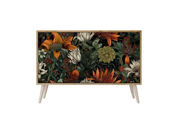 SPACEREBELS Kommode Sideboard Komodenschrank Möbel für Wohnzimmer Flur Esszimmer, mit 2 Türen oder mit 3 Türen, Riva-Eiche & Natur 04 von OTTO