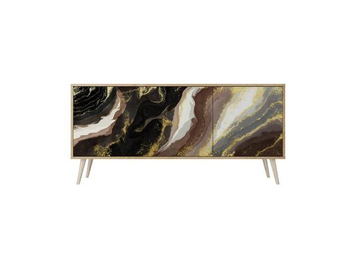 SPACEREBELS Kommode Sideboard Komodenschrank Möbel für Wohnzimmer Flur Esszimmer (3 St), mit 2 Türen oder mit 3 Türen, 3 St., Riva-Eiche #03 von OTTO