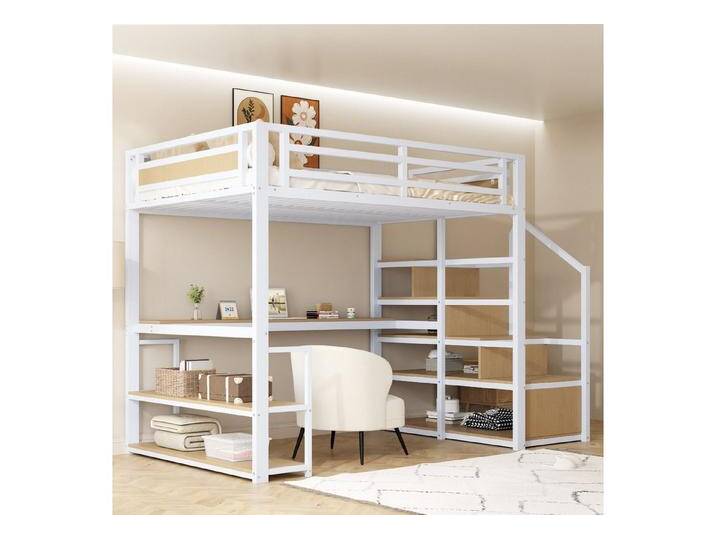 STILVORA Hochbett Metallbett 140×200 Jugendbett mit Schreibtisch,Kinderbett mit Stauraum (mit Sicherheitszaun, Stauraumleiter und integriertem Tisch, Robuster Eisenrahmen für Kinder & Erwachsene, Platzsparend & Multifunktional., 140x200 Metall-Hochbet) mit Matratze STILVORA Hochbett Metallbett 140×200 Jugendbett mit Schreibtisch,Kinderbett mit Stauraum (mit Sicherheitszaun, Stauraumleiter und integriertem Tisch, Robuster Eisenrahmen für Kinder & Erwachsene, Platzsparend & Multifunktional., 140x200 Metall-Hochbet) mit Matratze von OTTO