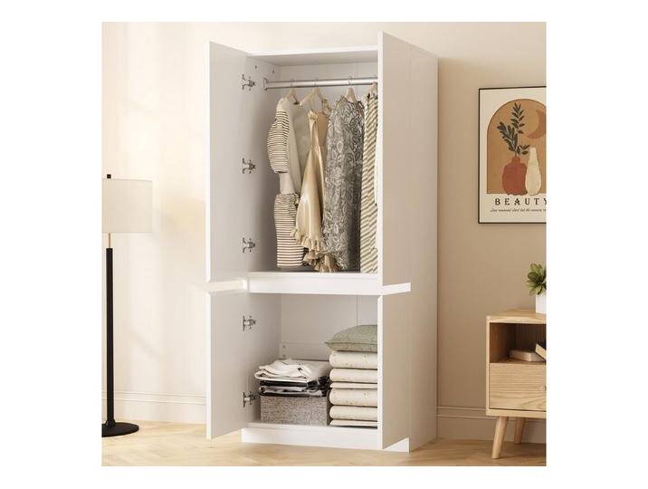 STILVORA Kleiderschrank mit Kleiderständer,Aufwahrungsschrank Garderobenständer mit Staufach (mit Doppeltüren, geräumigem Staufach & minimalistisches Design, 70 × 40 × 170 cm) von OTTO