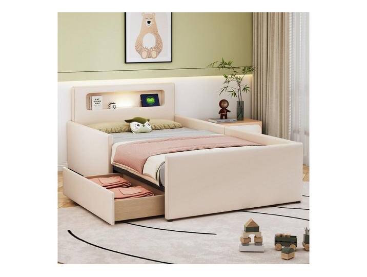 STILVORA Polsterbett 90×200 Kinderbett mit Stauraum,USB und Nachtlicht,bett ohne Matratze (Mit Nachtlicht, USB-Ladeanschluss und erhöhten Seitenteilen für Sicherheit, ideal für Jungen und Mädchen im Kinderzimmer mit Stauraum, 90x200cm), ohne Matratze STILVORA Polsterbett 90×200 Kinderbett mit Stauraum,USB und Nachtlicht,bett ohne Matratze (Mit Nachtlicht, USB-Ladeanschluss und erhöhten Seitenteilen für Sicherheit, ideal für Jungen und Mädchen im Kinderzimmer mit Stauraum, 90x200cm), ohne Matratze von OTTO