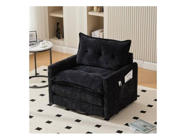 STILVORA Schlafsofa Loungesessel wohnzimmer,360° drehbarer großes Einzelsofa mit Kissen, Schwarz von OTTO