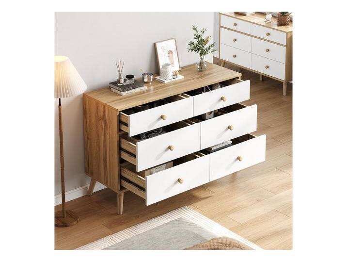 STILVORA Sideboard Kommode mit 6 schubladen,Seitenschrank für Flur&Schlafzimmer,Natur (Kommode, Anrichte, Wohnzimmerschrank, 1 St., mit 6 schubladen) von OTTO