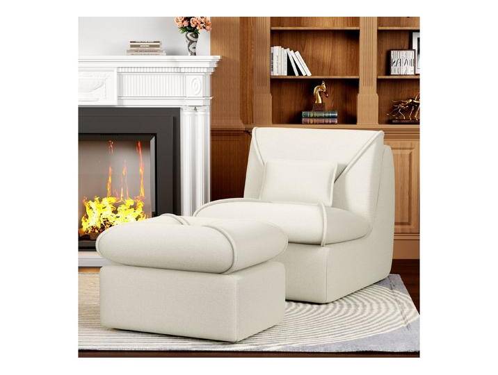 STILVORA Sitzsack Relaxsessel Lazy sofa kleine sofa Polsterstuhl mit Fußstütze,weiß, weiß, weiß von OTTO