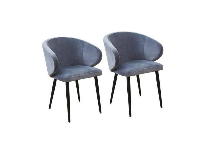 SVITA Esszimmerstuhl AUDREY (2er-Set), Küchenstühle, Metallbeine, Samtbezug, Dunkelgrau, grau, Dunkelgrau von OTTO