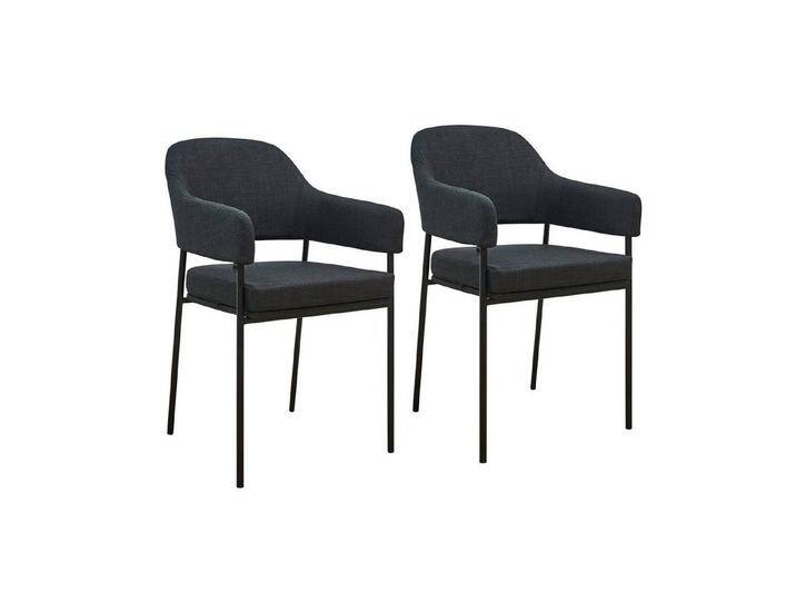 SVITA Esszimmerstuhl SCARLETT (2er Set), Armlehnstuhl, Polsterstuhl, Metallbeine, Stoff, Schwarz, schwarz, Schwarz von OTTO