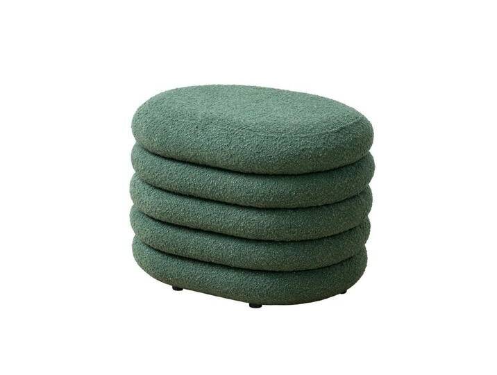 SVITA Sitzhocker BLOSSOM S, Pouf, Sitzbank, mit Stauraumfach, Bouclé-Bezug, bequeme Polsterung, grün, Dunkelgrün von OTTO