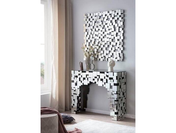 SalesFever Konsolentisch Moneglia Elegante Konsole, verspiegelt, in edler Form und besonderer Optik, silberfarben SalesFever Konsolentisch Moneglia Elegante Konsole, verspiegelt, in edler Form und besonderer Optik, silberfarben von elegante