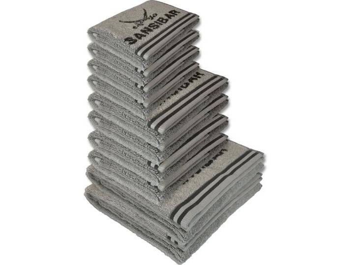 Sansibar Sylt Handtuch Set Sansibar Frottier-Serie Doubleface Set Nr. 3, (Set, 10-St), it hochwertig gewebtem Sansibar Logo, in Doubleface-Optik von OTTO