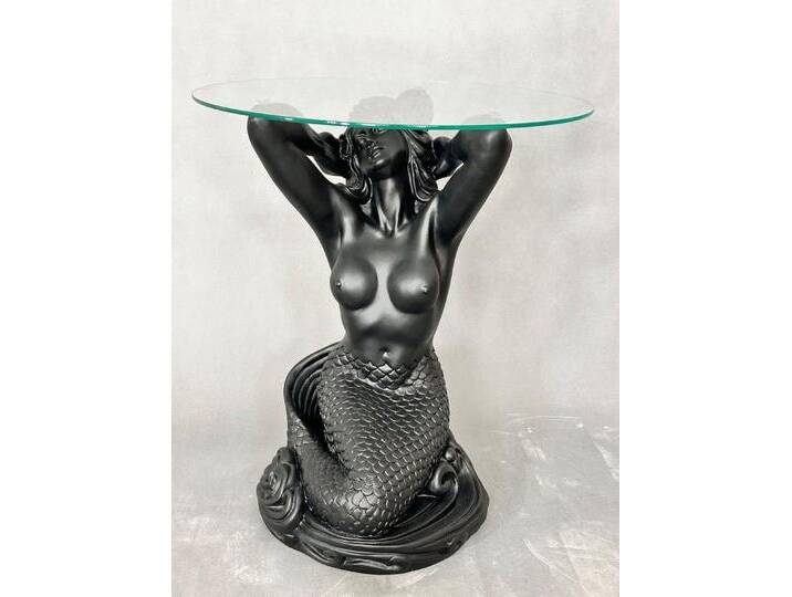 Schatzkiste1 Beistelltisch Figurentisch im Frauen Design Beistelltisch, Couchtisch, Glastisch (1x Beistelltisch mit Glasplatte), breite 40 cm, höhe 50cm, handbemalt von OTTO