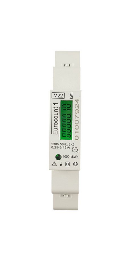 Schellcount Wechselstromzähler 45A LCD-Display MID geeicht S0-Schnittstelle Stromzähler Hutschiene Schellcount Wechselstromzähler 45A LCD-Display MID geeicht S0-Schnittstelle Stromzähler Hutschiene von Schellcount