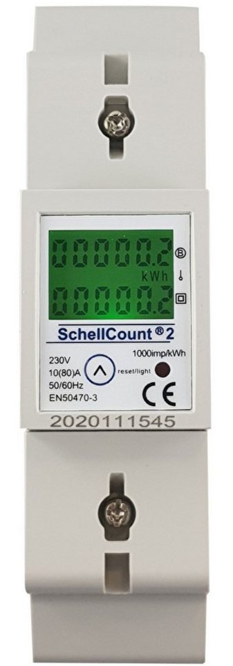 Schellcount Wechselstromzähler Zähler 80A 1000imp./kWh mit Tageszähler + multifunktionale Anzeige Schellcount Wechselstromzähler Zähler 80A 1000imp./kWh mit Tageszähler + multifunktionale Anzeige von Schellcount