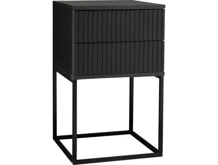 Schlafkontor Nachtkommode Marle Nachtkonsole, Nachtkästchen auf Metall-Fußgestell, Schubkasten in Rillenoptik auf schwarzem Metallgestell, schwarz Schlafkontor Nachtkommode Marle Nachtkonsole, Nachtkästchen auf Metall-Fußgestell, Schubkasten in Rillenoptik auf schwarzem Metallgestell, schwarz von OTTO