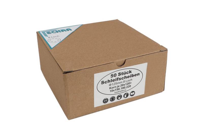 Eckra Schleifscheibe 50 Klett Schleifscheiben 125mm gemischte Körnung A-Mix Korn 120 150, (50 St), zur Holz und Metallbearbeitung, gemischte Körnung von Eckra