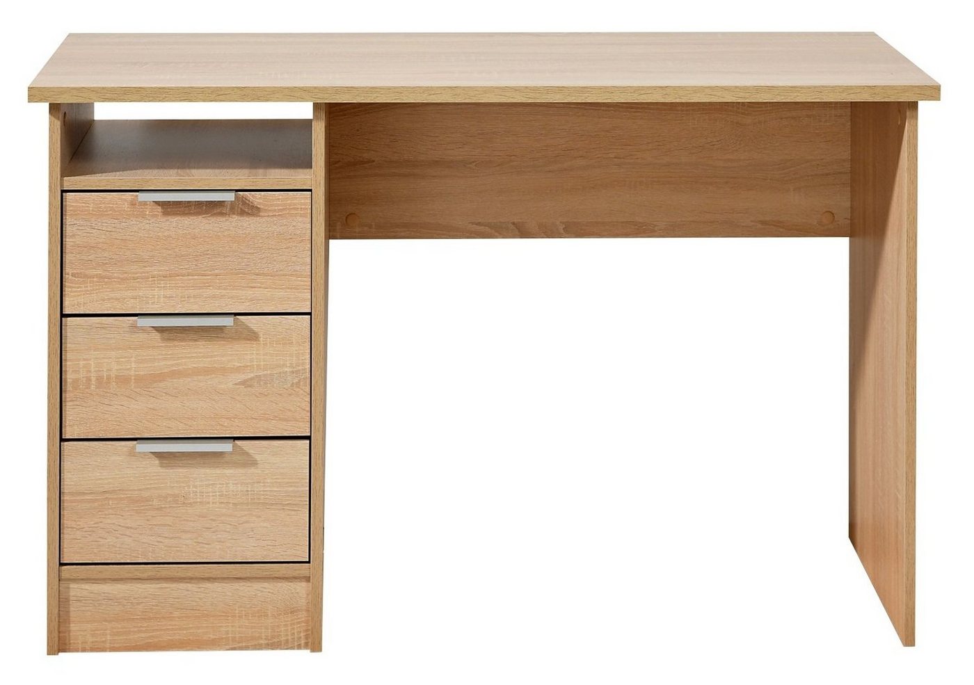 Schreibtisch, 120 x 55 cm, Eiche Sonoma Dekor, mit 1 offenen Ablagefach und 3 Schubladen von OTTO