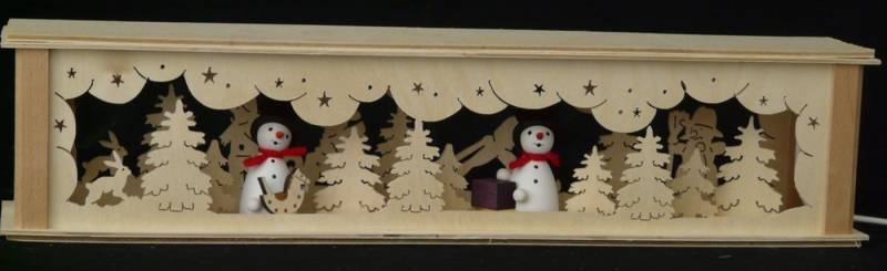 Schwibbogen-Fensterbank Schwibbogenerhöhung mit Schneemänner und Beleuchtung BxHxT 52x10x10cm von OTTO