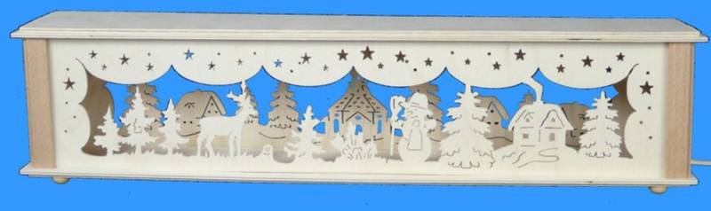 Schwibbogen-Fensterbank Schwibbogenerhöhung mit Schneemann Hirsch und Beleuchtung BxHxT von OTTO