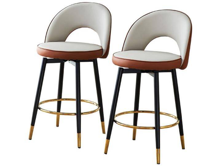 SeedWave Barhocker 2er Set Barstühle 360 Grad Drehbare Polsterhocker mit Metall-Fußstütze, Kontrastfarbene Küchenhocker mit PU-Leder Bezug, Antirutschmatten SeedWave Barhocker 2er Set Barstühle 360 Grad Drehbare Polsterhocker mit Metall-Fußstütze, Kontrastfarbene Küchenhocker mit PU-Leder Bezug, Antirutschmatten von OTTO