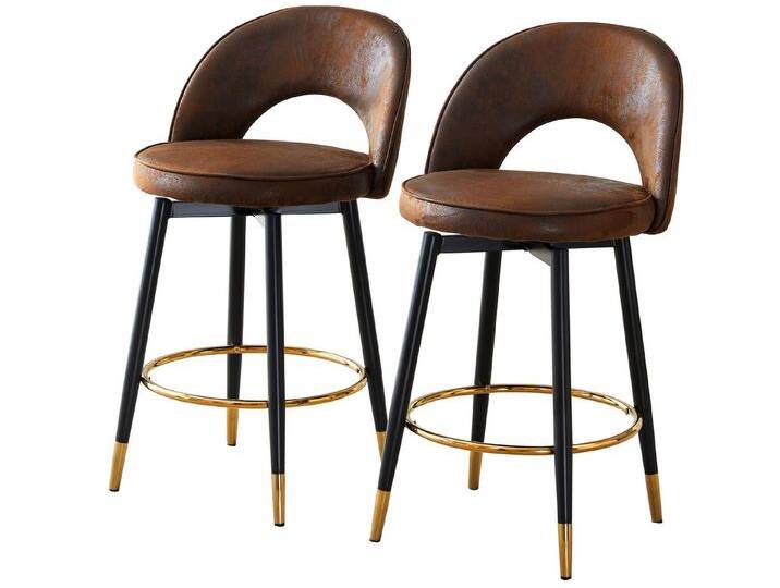 SeedWave Barhocker 2er Set Barstühle 360 Grad Drehbare Polsterhocker mit Metall-Fußstütze, Kontrastfarbene Küchenhocker mit PU-Leder Bezug, Antirutschmatten SeedWave Barhocker 2er Set Barstühle 360 Grad Drehbare Polsterhocker mit Metall-Fußstütze, Kontrastfarbene Küchenhocker mit PU-Leder Bezug, Antirutschmatten von OTTO