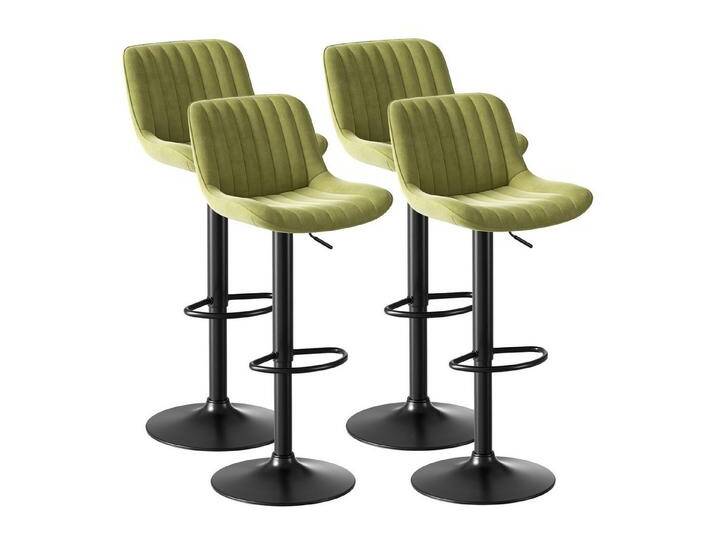 SeedWave Barhocker Samt Barstühle-Set Höhenverstellbar 360° Drehbarer Polsterhocker (2er Set / 4er Set), 4er Set Bistrohocker mit Fußstütze, grün von OTTO