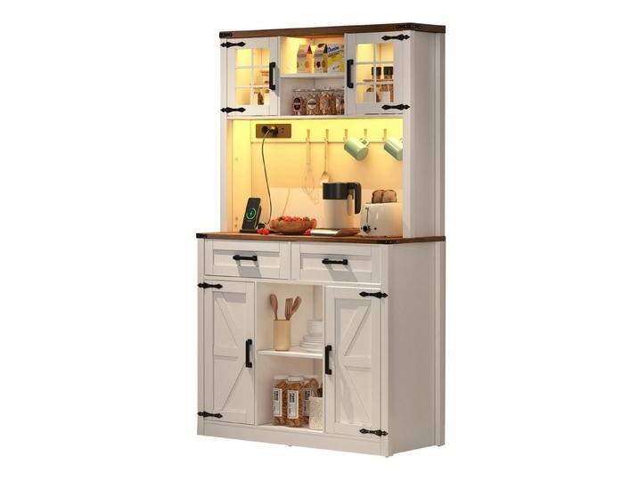 SeedWave Buffet LED Küchenschrank Küchenbuffet Kommode mit Arbeitsplatte, Stauraum Mit Steckdosen, Ladeanschlüssen, Schutzkipp-Set für Wandbefestigung SeedWave Buffet LED Küchenschrank Küchenbuffet Kommode mit Arbeitsplatte, Stauraum Mit Steckdosen, Ladeanschlüssen, Schutzkipp-Set für Wandbefestigung von OTTO