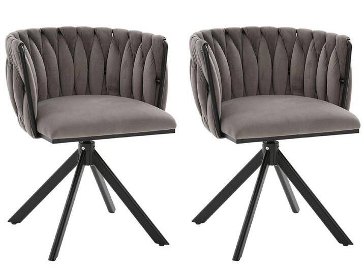 SeedWave Esszimmerstuhl 2er Set Drehstühle Samtstoff Küchenstuhl mit 180 Grad Schwenkfunktion, Polsterstuhl mit höhenverstellbaren Fußpads, grau, Grau von OTTO