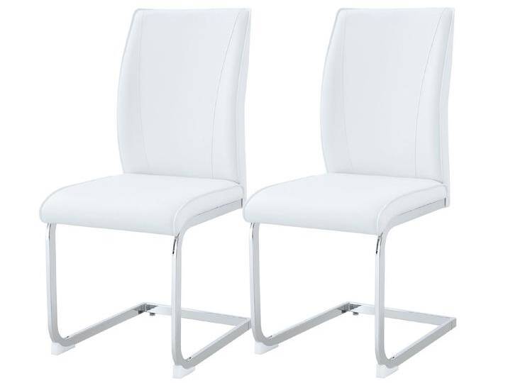 SeedWave Freischwinger 2er Set Esszimmerstühle PU Küchenstuhl mit Geschwungener Rücklehne, Polsterstuhl inkl. Metallbasis mit Anti-Rutsch-Pads, weiß SeedWave Freischwinger 2er Set Esszimmerstühle PU Küchenstuhl mit Geschwungener Rücklehne, Polsterstuhl inkl. Metallbasis mit Anti-Rutsch-Pads, weiß von OTTO