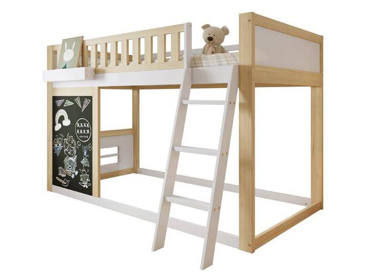 SeedWave Hochbett Modernes Kinderbett Holzbett mit Einer Leiter, Einbau-Tafel, 90x200cm Eine Liegefläche mit Schutzgeländern SeedWave Hochbett Modernes Kinderbett Holzbett mit Einer Leiter, Einbau-Tafel, 90x200cm Eine Liegefläche mit Schutzgeländern von OTTO