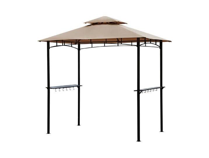 Sekey Grillpavillon 245 x 150 cm BBQ Pavillion Grillzelt Gartenzelt Winterfest Wasserdicht, Doppelschichtdach, Ablage mit Haken, UV-Schutz 50+, Taupe von OTTO