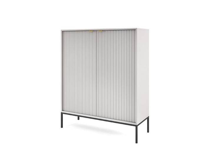 Selsey Highboard VELLORE, 2-türig mit 6 Fächern, schwarzem Gestell, 125 cm hoch, grau, Grau von OTTO