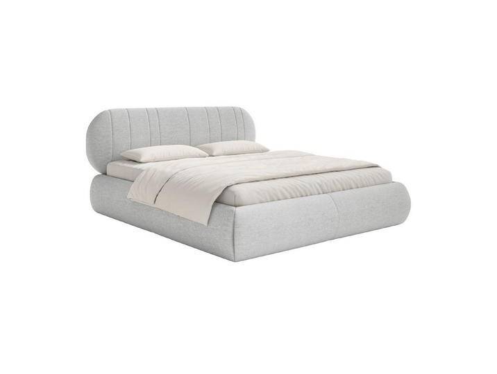 Selsey Polsterbett ASMELIO, Doppelbett mit Rollrost und Kopfteil, grau, Hellgrau von OTTO