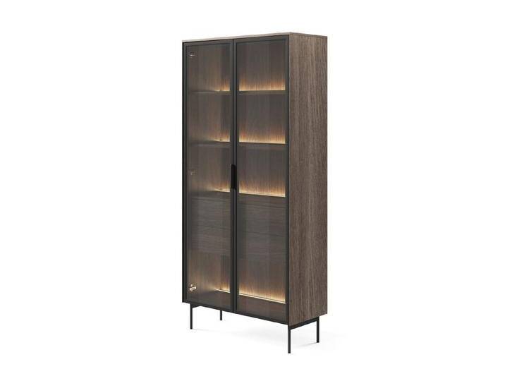 Selsey Standvitrine LUMI Vitrine mit LED in Eiche Dunin – modern, stilvoll & mit Stauraum, braun von OTTO