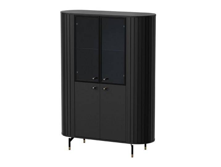 Selsey Standvitrine ZANTE 4-türig mit Glasfront, 4 Fächern, 112 cm, schwarz, Schwarz von OTTO