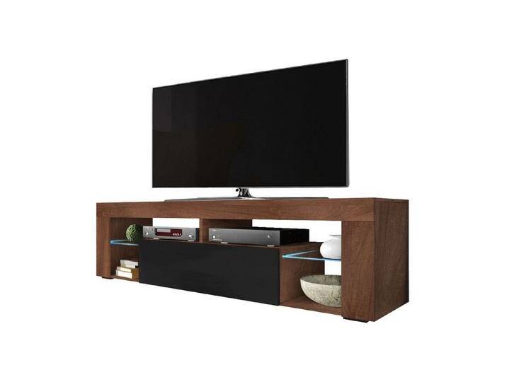 Selsey TV-Schrank BIANKO TV-Lowboard asymmetrisch, 140 cm, mit offenen Fächern & Klappen, schwarz, ohne LED, Holzoptik Nussbaum / Schwarz Hochglanz Selsey TV-Schrank BIANKO TV-Lowboard asymmetrisch, 140 cm, mit offenen Fächern & Klappen, schwarz, ohne LED, Holzoptik Nussbaum / Schwarz Hochglanz von OTTO