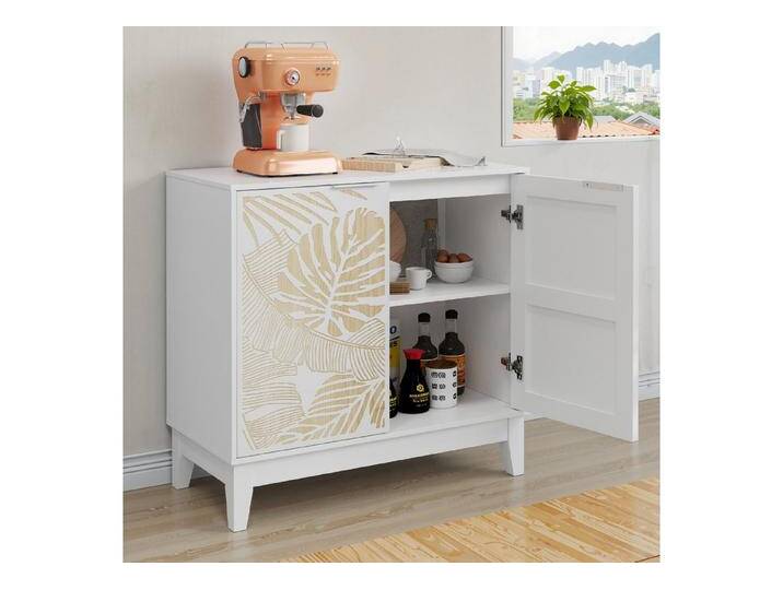 Semiocthome Kommode 80 cm Vintage-Buffetschrank, dekoratives Sideboard mit Schnitzereien (1 St), mit handgefertigter Blattschnitzerei, 80×38×76cm von OTTO