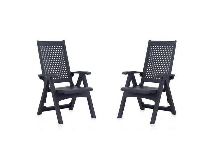 Shaf Gartenstuhl Milano 2er Pack Klappstuhl in Anthrazit, Wetterfest, Hochlehner, grau von OTTO