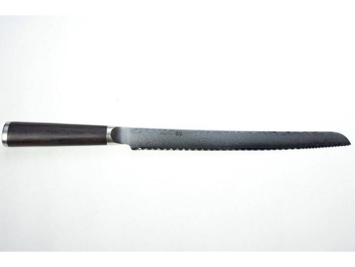 Shizu Hamono Japan Damastmesser Brotmesser 24 cm mit Wellenschliff Profi Kochmesser von OTTO