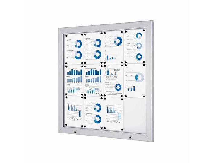 Showdown Displays Hängevitrine Abschließbare Schaukasten Außen Alpha 12xA4 (1-St), silberfarben von OTTO