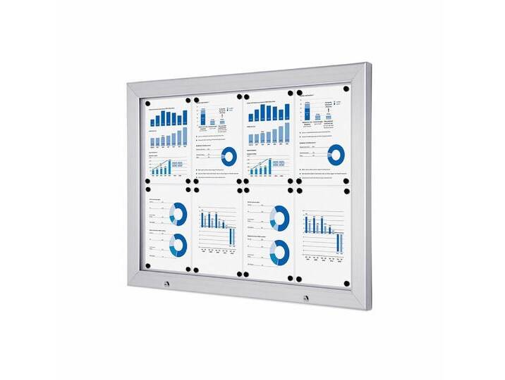 Showdown Displays Hängevitrine Abschließbare Schaukasten Außen Alpha 8xA4 (1-St), silberfarben von OTTO