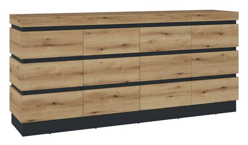 Sideboard CORTE, B 201 x H 92 cm, Coast Evoke Eiche Dekor, Grau, 4 Türen und 2 Schubladen von OTTO