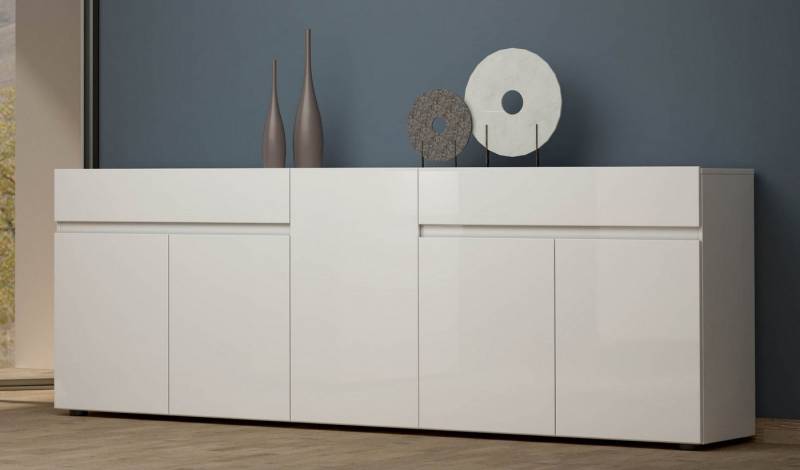 Sideboard Mister, in weiss, Lack Hochglanz - 225x80x38cm (BxHxT) von OTTO