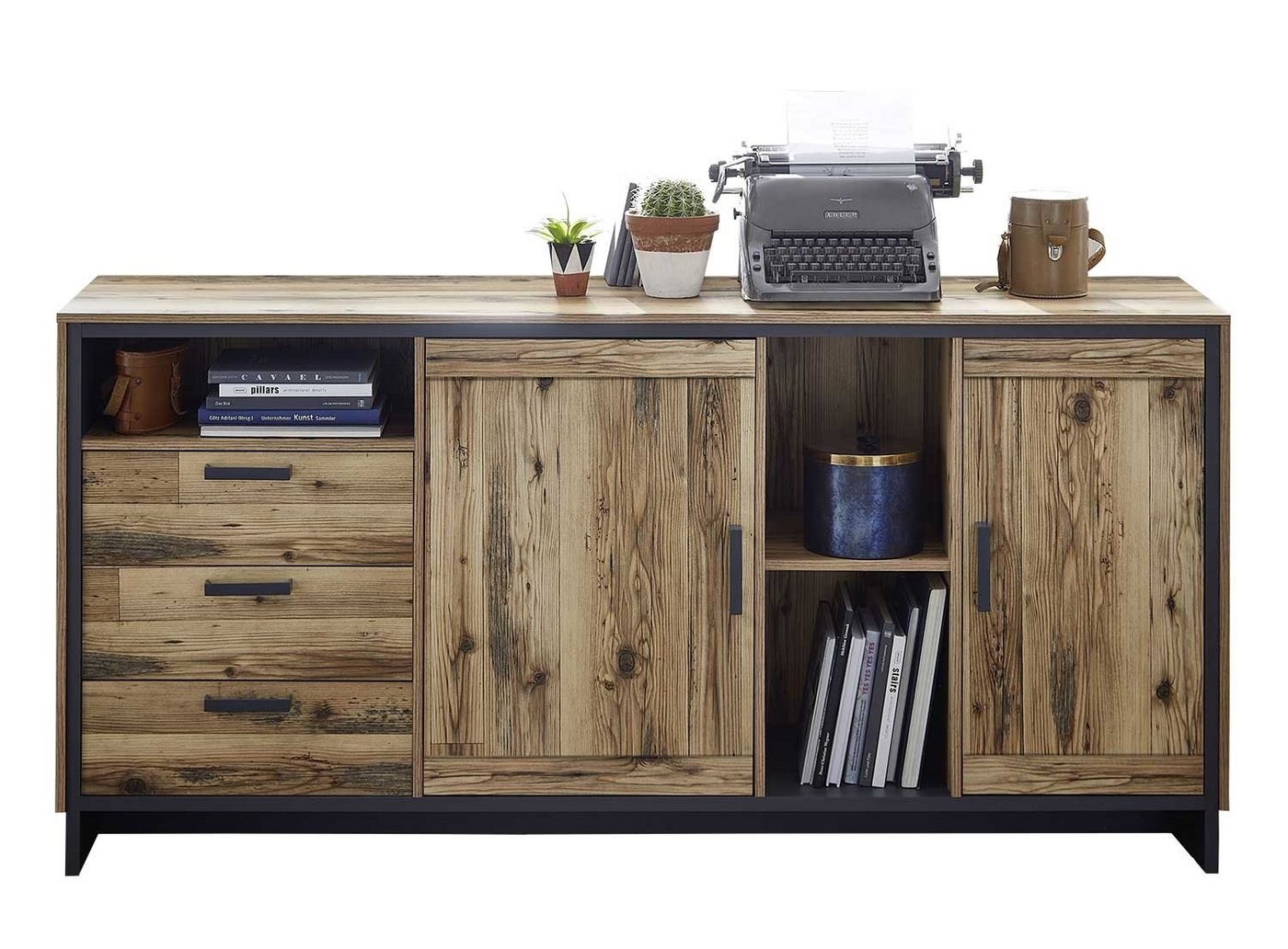 Sideboard PRATO, B 185 x H 89 cm, Alpine Lodge Dekor, mit 2 Türen und 3 Schubladen von OTTO