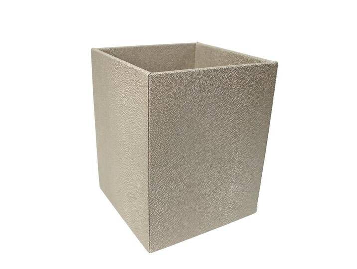Signature Home Collection Papierkorb Papierkorb Rochenhaut Kunstleder eckig Mülleimer, abwischbar und pflegeleicht, Leder Optik, beige braun, beige von OTTO