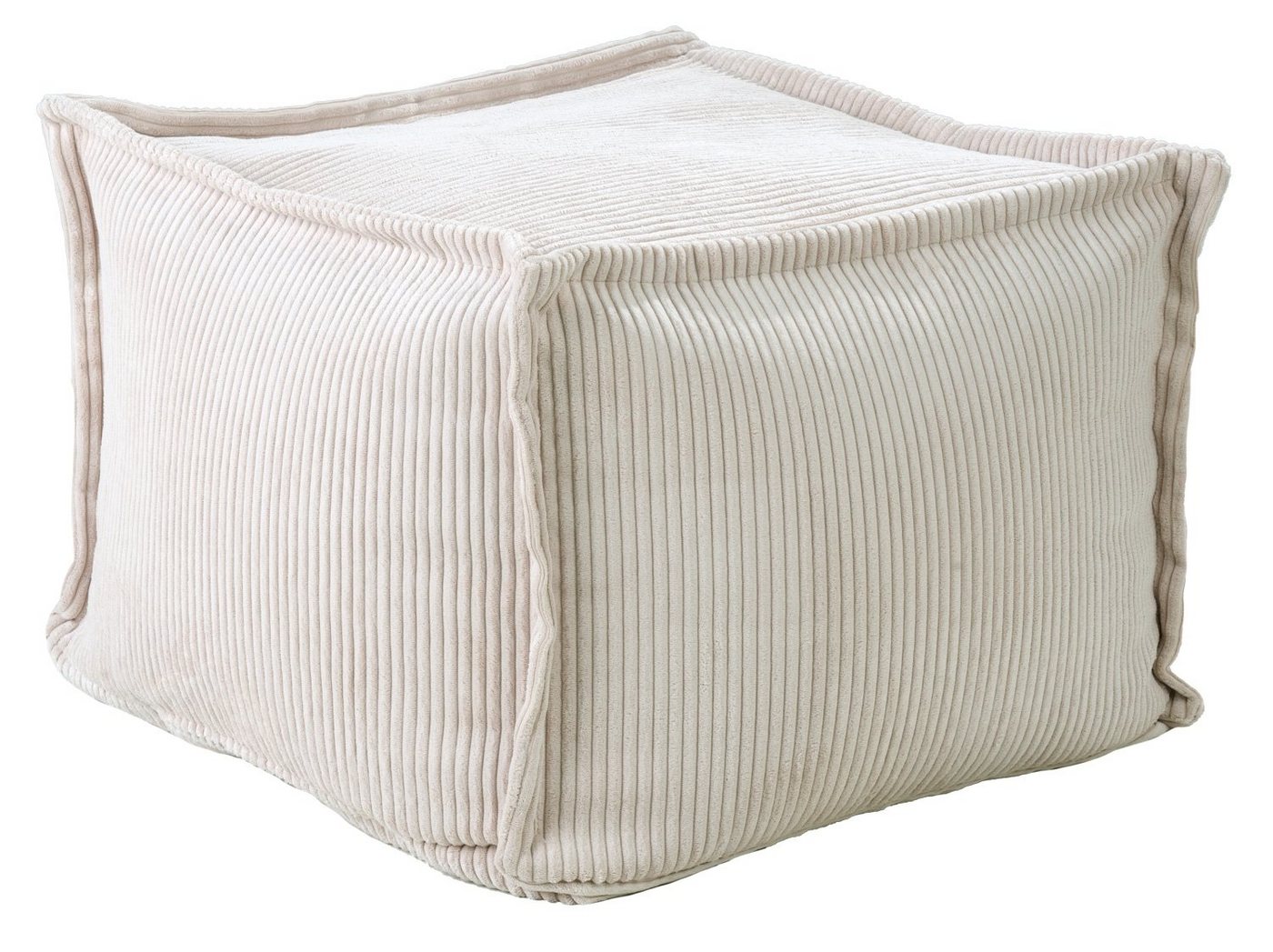 Sitzwürfel BIG CUBE, Beige, Cordbezug, mit Füllung, (1 St), B 65 x H 40 x T 65 cm von OTTO