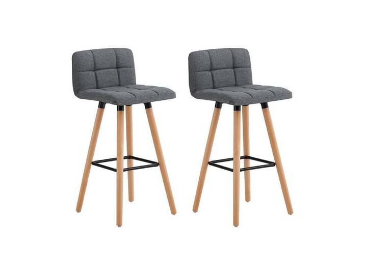 SoBuy Barhocker FST50, 2er Set Barhocker Barstuhl Tresenhocker mit Rücklehne Hocker, grau, Dunkelgrau SoBuy Barhocker FST50, 2er Set Barhocker Barstuhl Tresenhocker mit Rücklehne Hocker, grau, Dunkelgrau von OTTO