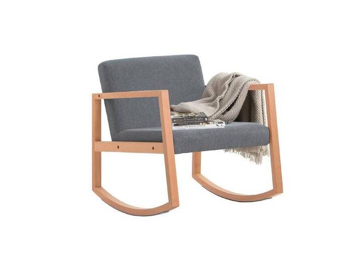 SoBuy Schaukelstuhl FST93, Wohnzimmer Schaukelsessel Schwingsessel Garten Relaxstuhl Sessel, grau von OTTO