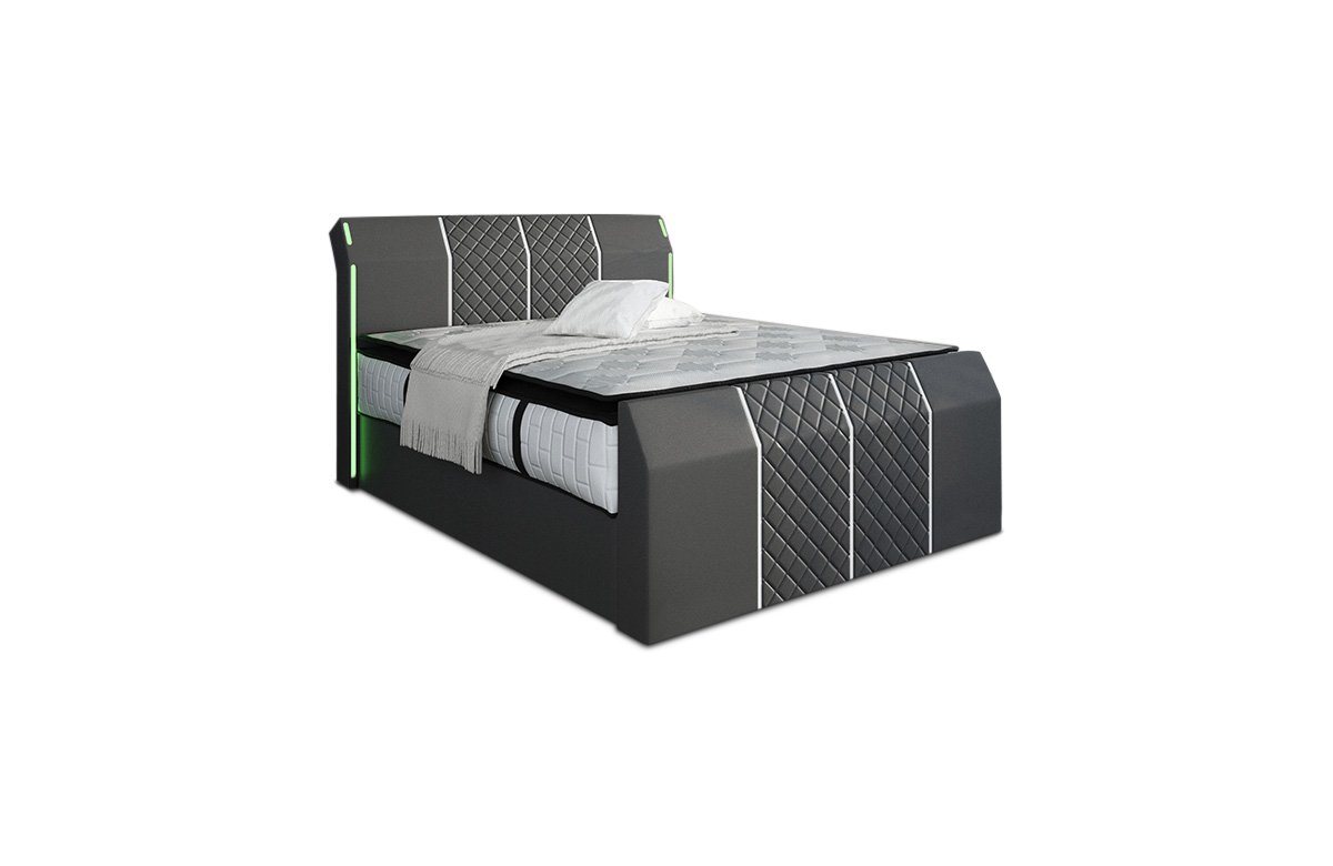 Sofa Dreams Boxspringbett Paris inkl. Matratze & Topper mit LED-Beleuchtung, Bett mit Kunstleder Premium Bezug und in versch. Liegemaßen von OTTO