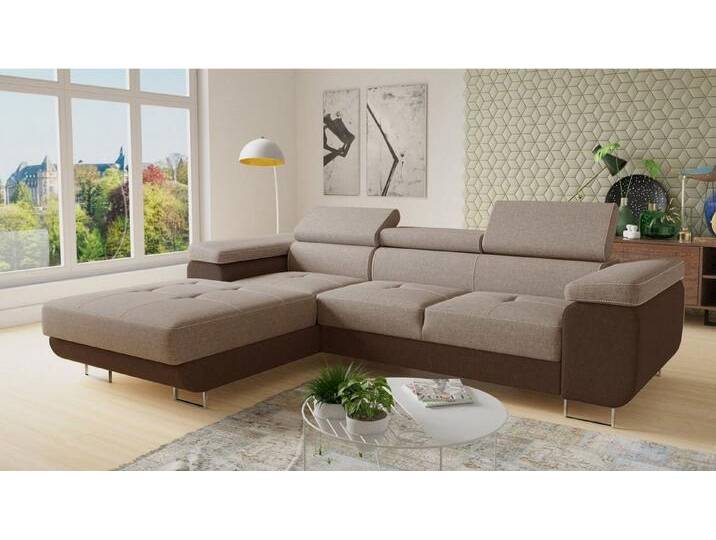 Sofnet Ecksofa Divo, mit Schlaffunktion und Bettkasten, Schlafsofa mit einstellbare Kopfstützen - Wohnlandschaft, braun, Sawana 16 + 02 Sofnet Ecksofa Divo, mit Schlaffunktion und Bettkasten, Schlafsofa mit einstellbare Kopfstützen - Wohnlandschaft, braun, Sawana 16 + 02 von OTTO