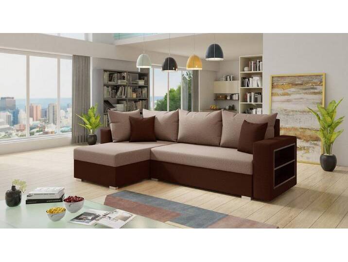 Sofnet Ecksofa Lord, mit Schlaffunktion und Bettkasten, L-Form Couch, Schlafsofa mit Regal, braun, Alova 68 + 07 Sofnet Ecksofa Lord, mit Schlaffunktion und Bettkasten, L-Form Couch, Schlafsofa mit Regal, braun, Alova 68 + 07 von OTTO